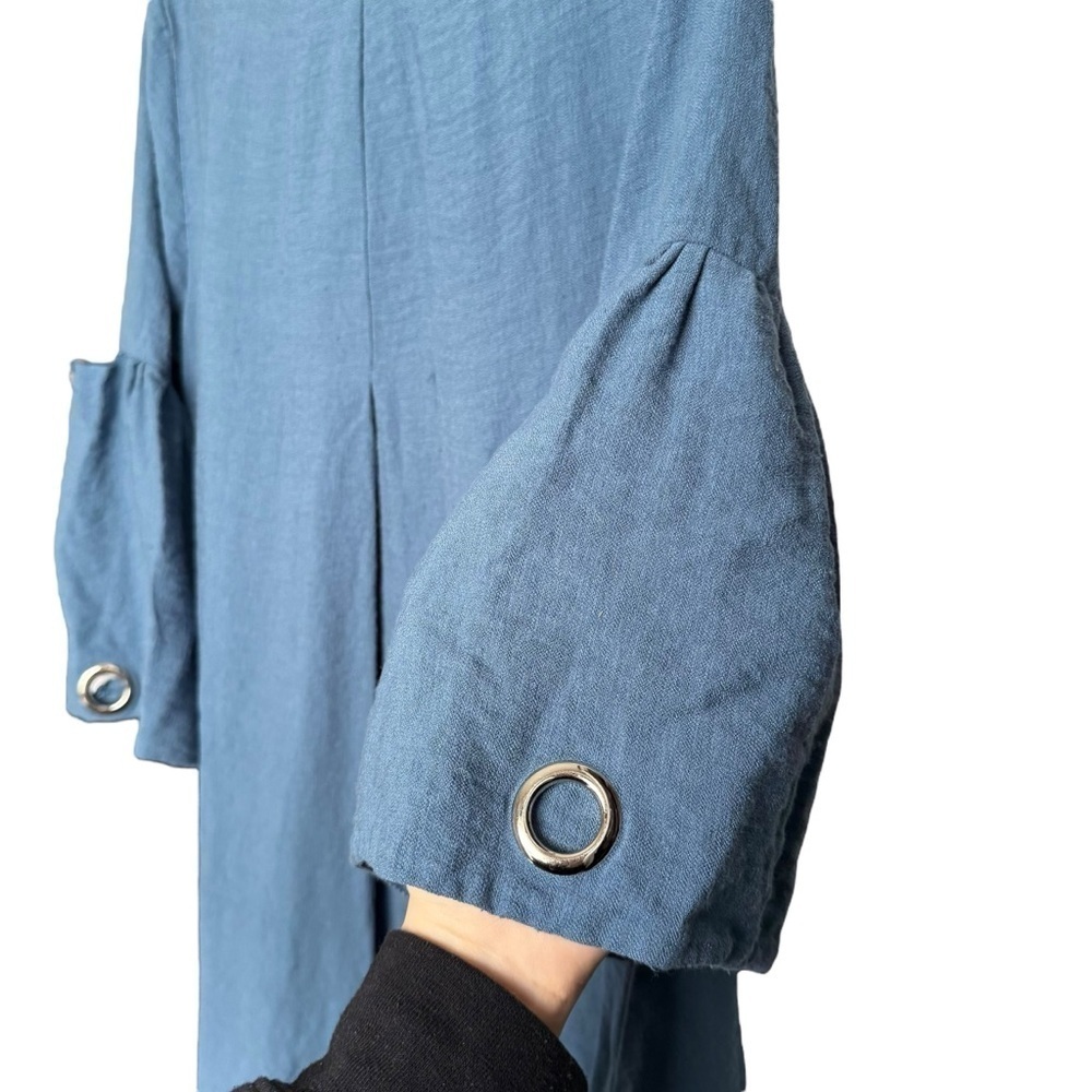Abigail High Low Dress Teen Girls Size 18 Blue Grommet Detail Bell 3/4 Sleeve - Picture 6 of 14